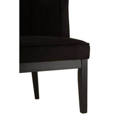 Daxton Black Velvet Chair with Curved Back