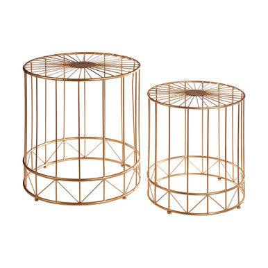Gold Sunburst Tops Design Side Tables with Gold Meta Frame, Lexi