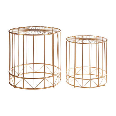 Gold Sunburst Tops Design Side Tables with Gold Meta Frame, Lexi