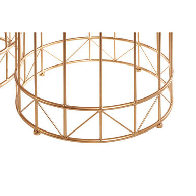 Gold Sunburst Tops Design Side Tables with Gold Meta Frame, Lexi