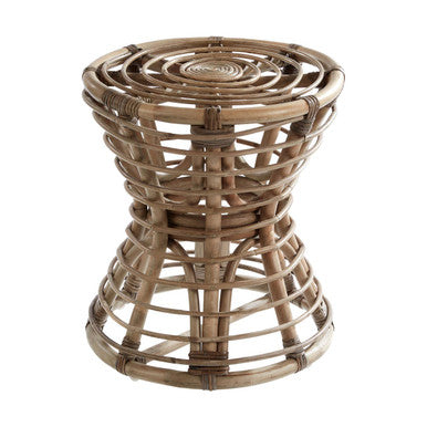 Maka Grey Rattan Handwoven Stool
