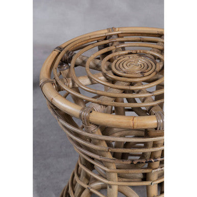 Maka Grey Rattan Handwoven Stool