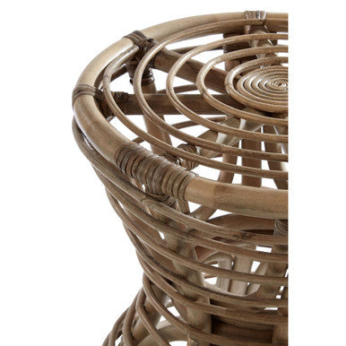 Maka Grey Rattan Handwoven Stool