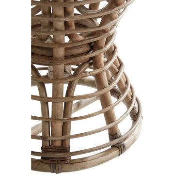 Maka Grey Rattan Handwoven Stool