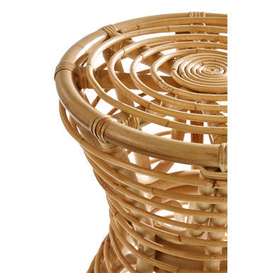 Maka Natural Rattan Stool with Open Weave Design