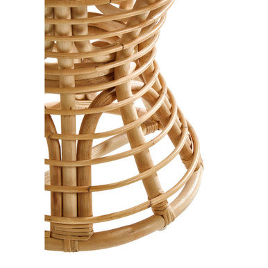 Maka Natural Rattan Stool with Open Weave Design
