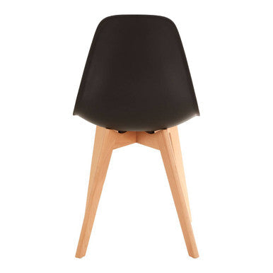 Black Chair with Beech Wood Legs | Stockholm