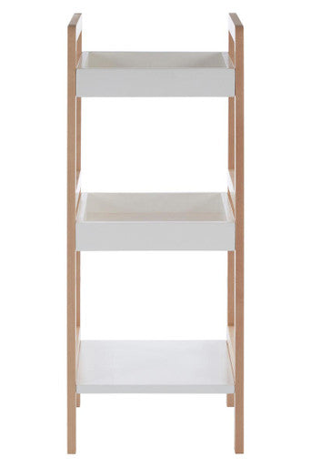 3 Tier  Bathroom Shelf Unit With Birchwood Frame | Arla