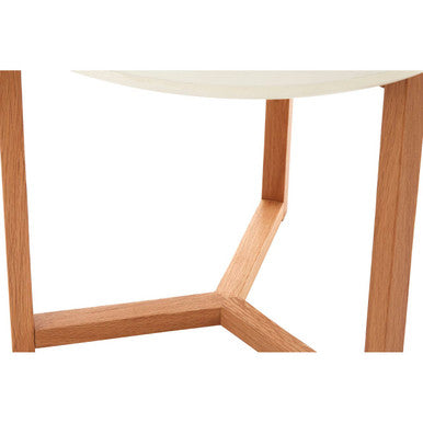 Set of 3 Natural Base Side Tables with White Tops, Nostra