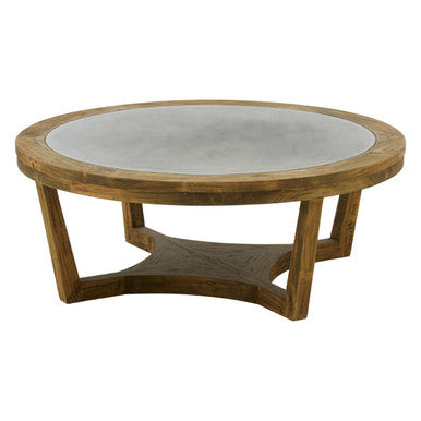 Natural Alder Wood Coffee Table with Zinc Plate Inset, Merdeka
