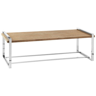 NaturaL Rectangular Coffee Table with Recycled Elm Wood Top, Menteng