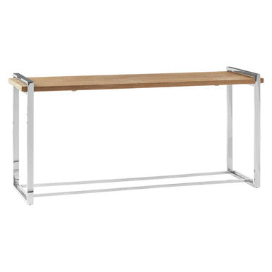 Natural Elm Wood Console Table with Metal Frame, Menteng