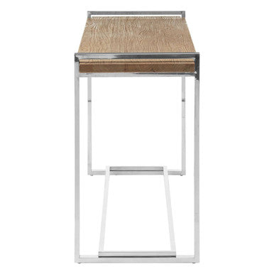 Natural Elm Wood Console Table with Metal Frame, Menteng
