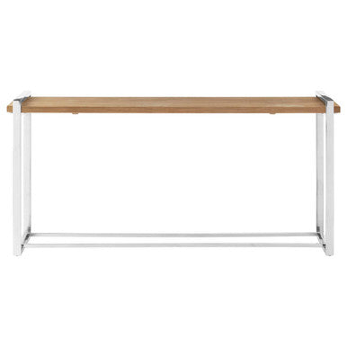 Natural Elm Wood Console Table with Metal Frame, Menteng