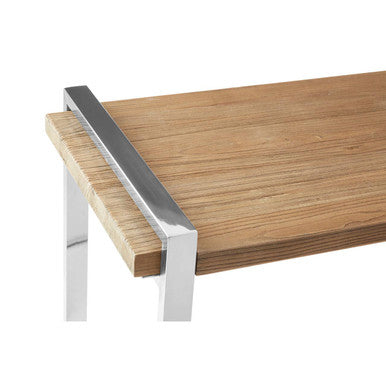 Natural Elm Wood Console Table with Metal Frame, Menteng