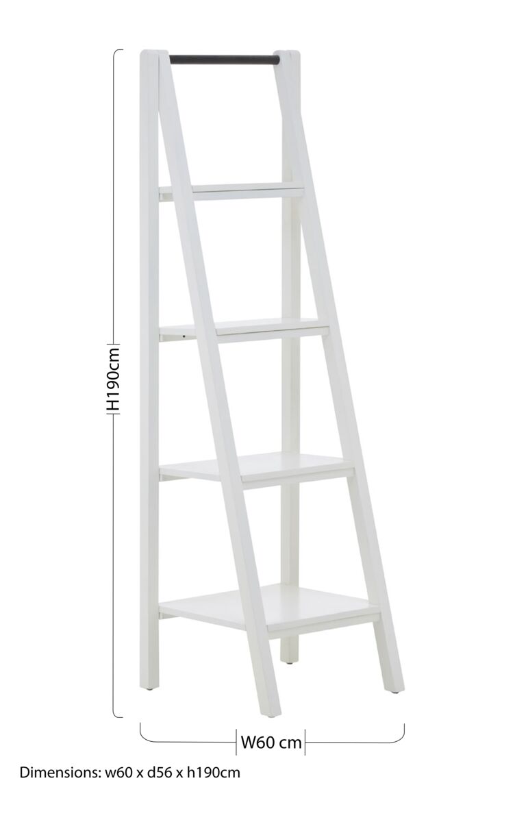 Dayak White 4 Tier Shelf Unit