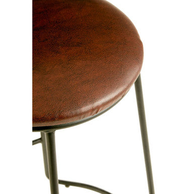 Brixton Black Leather Effect Bar Stool with Metal Frame