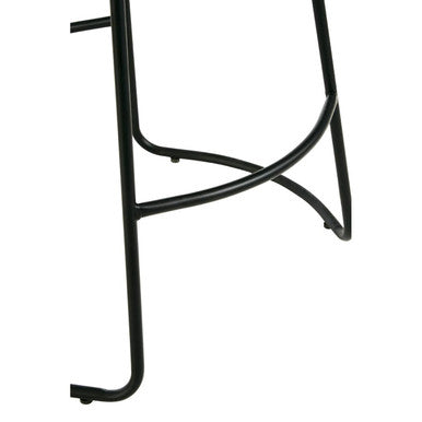 Brixton Black Leather Effect Bar Stool with Metal Frame