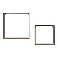 Set of 2 Wood and Metal Cuboid Wall Shelf | Brixton