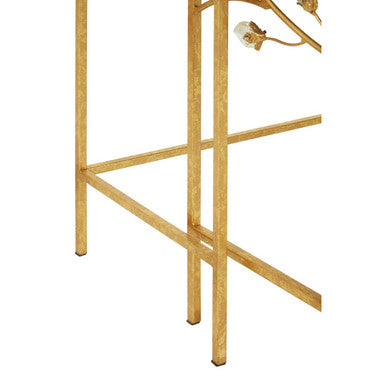 Set of 2 Black Wooden Top Tables with Gold Metal Frame, Yaxi