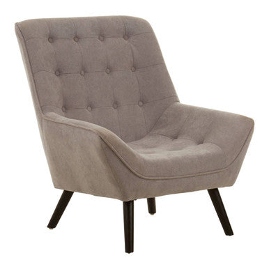 Stockholm Grey Linen Effect Accent Chair with Stitched Detail