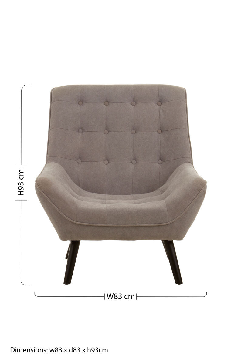 Stockholm Grey Linen Effect Accent Chair with Stitched Detail