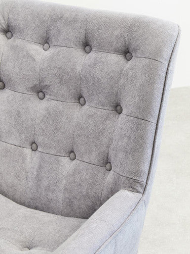Stockholm Grey Linen Effect Accent Chair with Stitched Detail