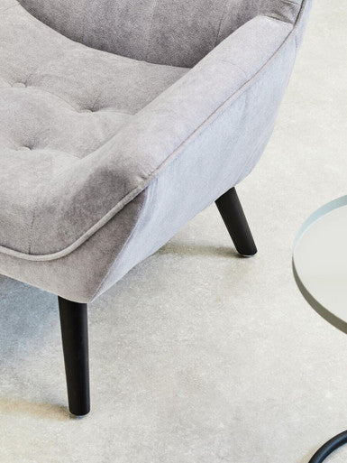 Stockholm Grey Linen Effect Accent Chair with Stitched Detail