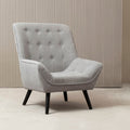 Stockholm Grey Linen Effect Accent Chair with Stitched Detail