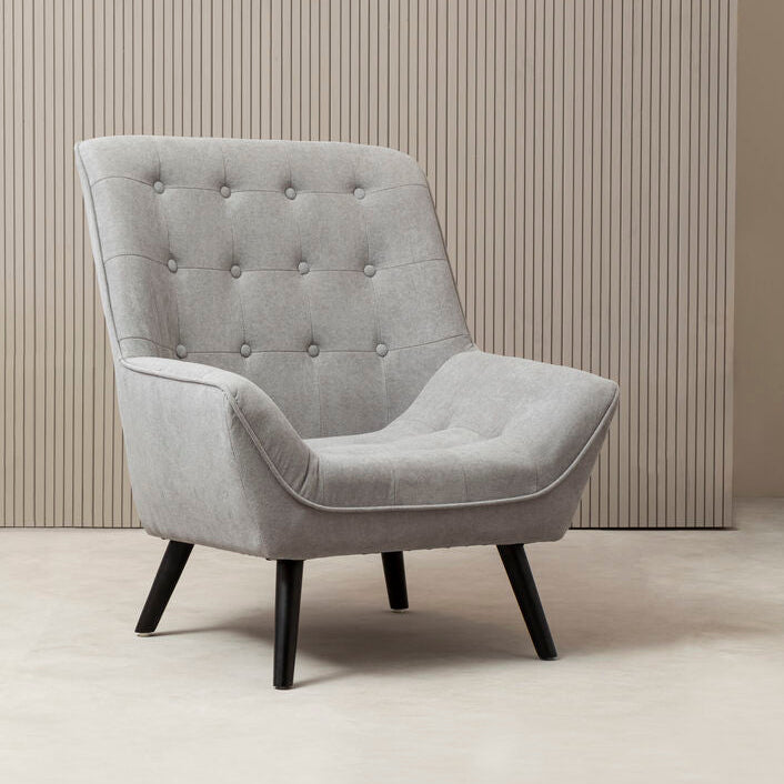 Stockholm Grey Linen Effect Accent Chair with Stitched Detail