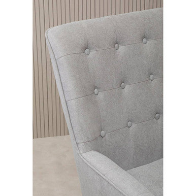 Stockholm Grey Linen Effect Accent Chair with Stitched Detail