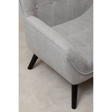 Stockholm Grey Linen Effect Accent Chair with Stitched Detail