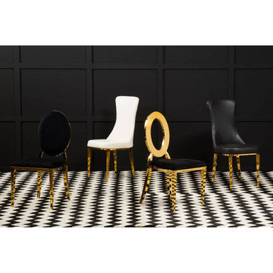 Stackable Gold Finish Dining Chair | Sarita