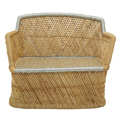 2 Seater Natural and Silver Sofa, Rowan