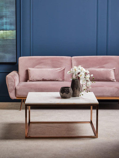 Pink Velvet Sofa Bed, Hatton