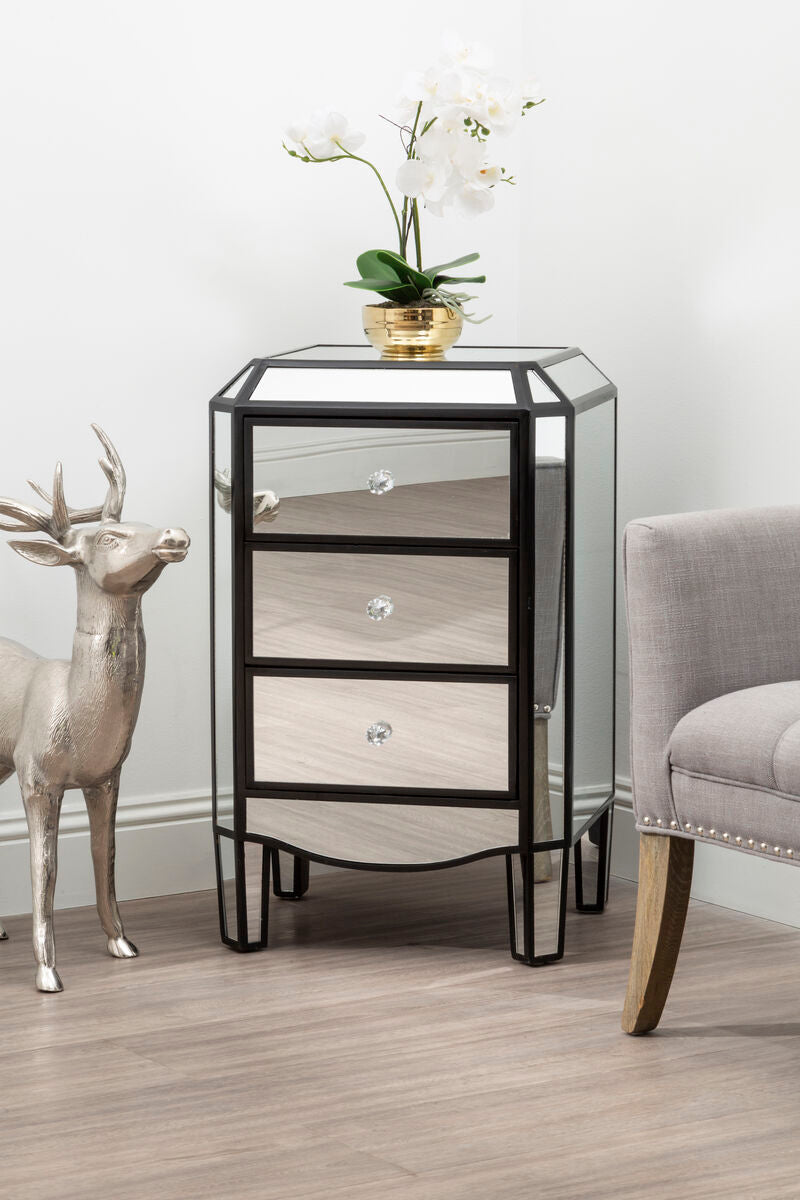 Tiffany 3 Drawer Mirrored Chest