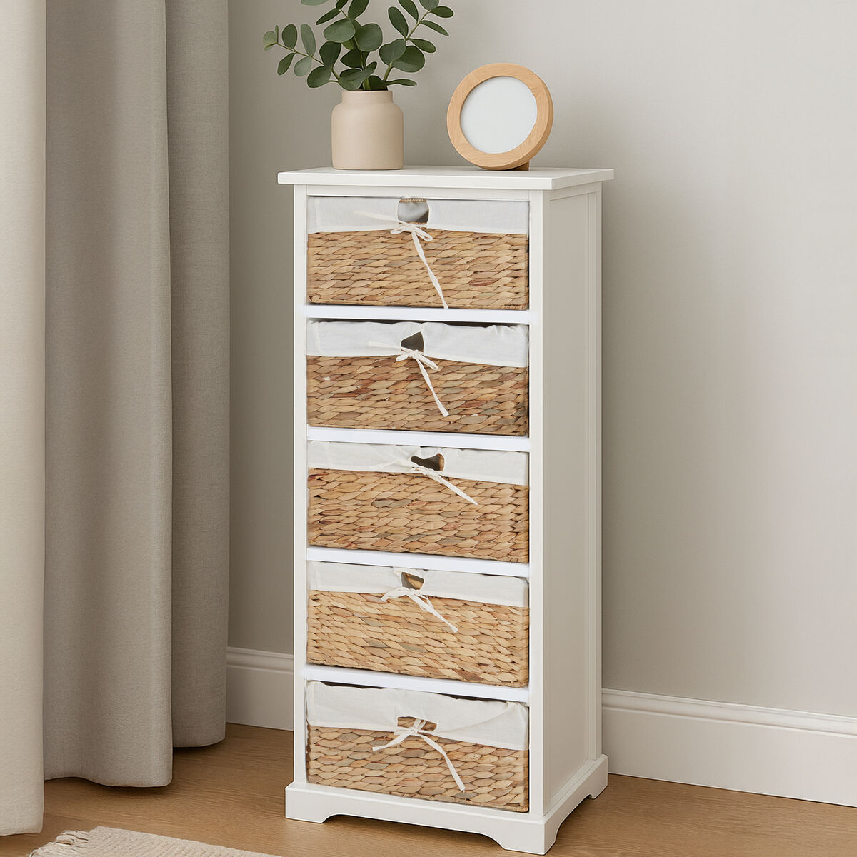 Ashby 5 Seagrass Drawer Chest.