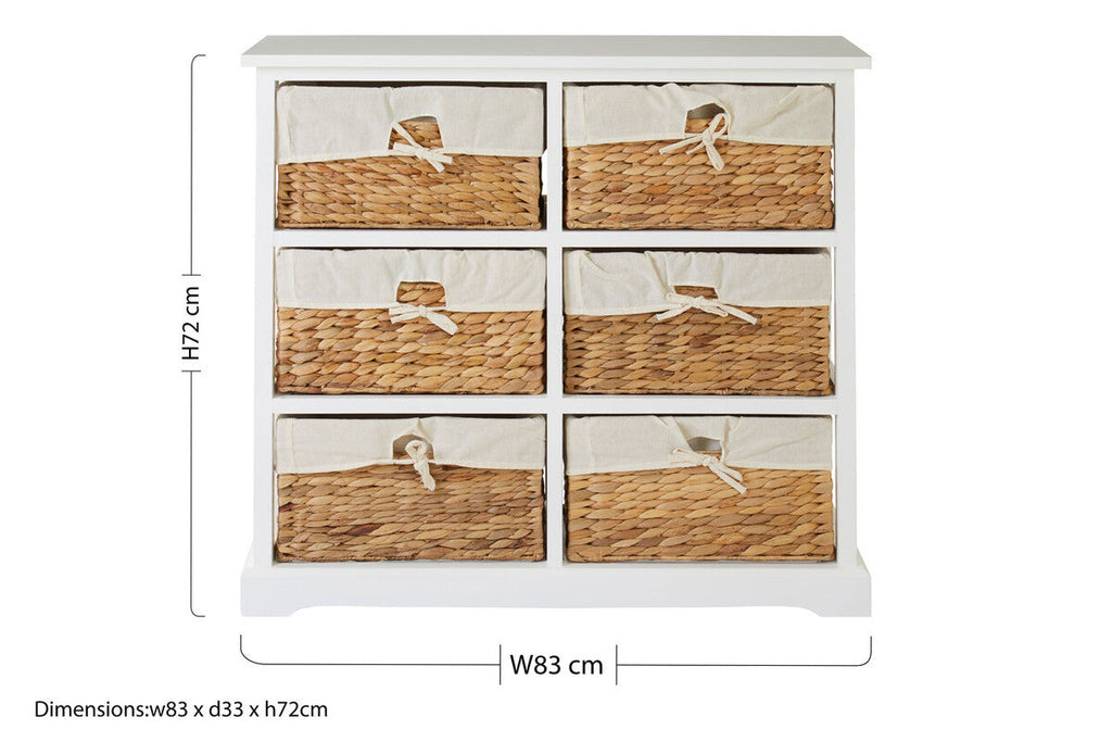 Ashby 6 Seagrass Drawer Chest | Ashby