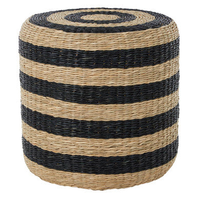 Ashby Seagrass Pouffe with Black Stripes | Ashby
