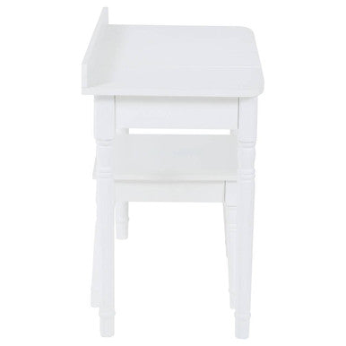 White Children Dressing Table and Stool with Heart-Shaped Mirror | Kids