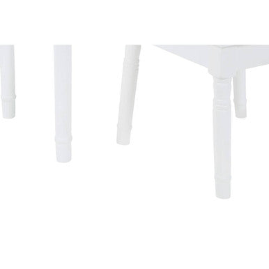 White Children Dressing Table and Stool with Heart-Shaped Mirror | Kids
