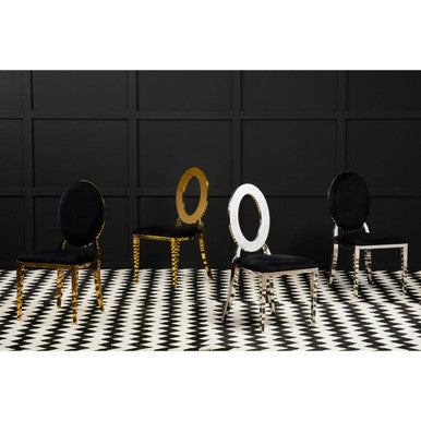 Stackable Silver Frame Dining Chair | Sarita