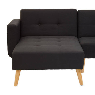 Black Linen Corner Sofas Bed, Hansa Hagen