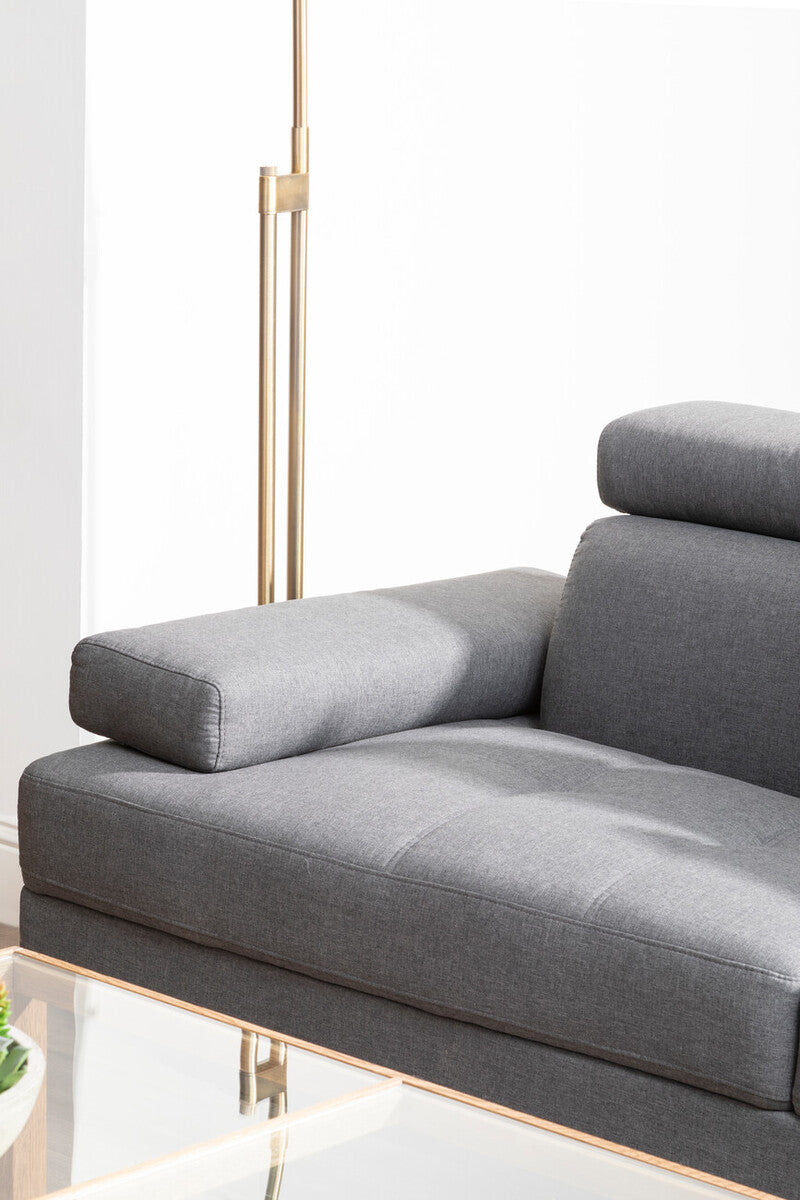 Grey Linen Corner Sofas, Hanover