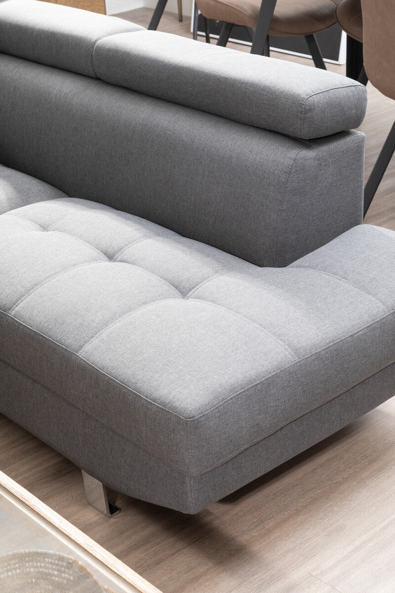 Grey Linen Corner Sofas, Hanover