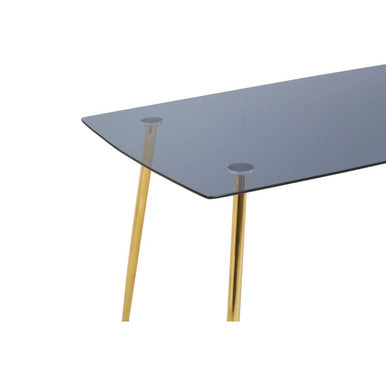 Smoked Glass Top and Slanted Legs Coffee Table with 6 Chairs Set, Wimslow