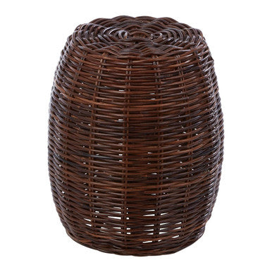 Maka Natural Rattan Stool with Barrel Design