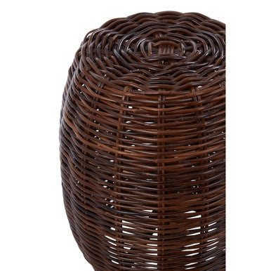 Maka Natural Rattan Stool with Barrel Design