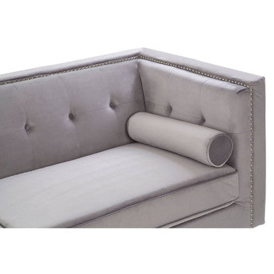 3 Seater Grey Velvet Sofa, Felisa