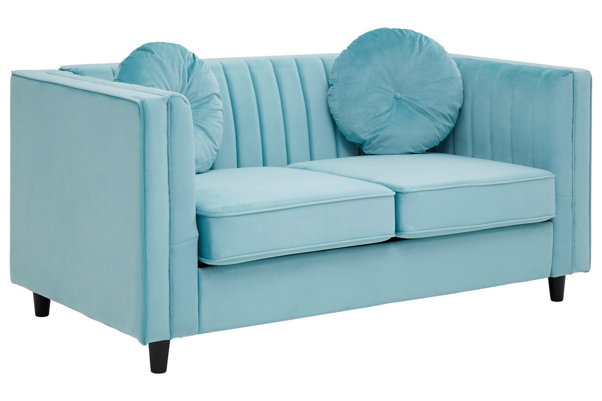 2 Seater Green Velvet Sofa, Farah